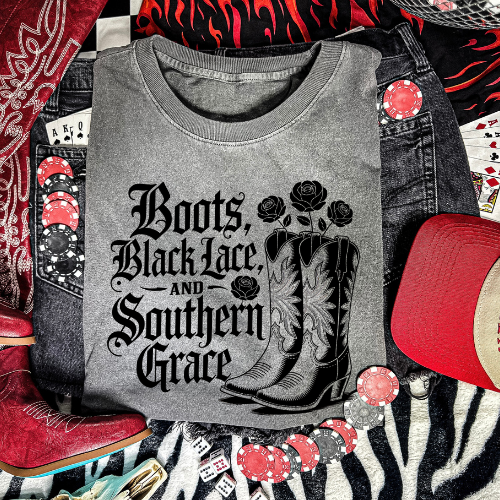 Boots and Black Lace